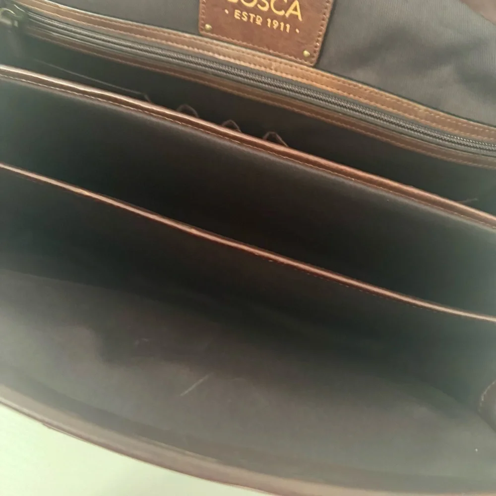 Bosca Dolce Chestnut Brown Leather Briefcase with Top Handle (Key) NWOT Doctors